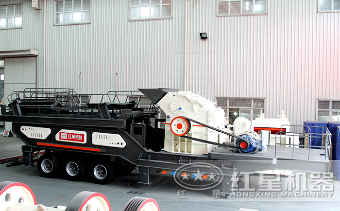 輪胎式移動垃圾破碎站+細(xì)碎機